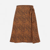 Midi Skirt Animal Print Wrap Tie Waist