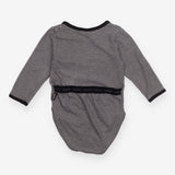 Bodysuit black white stripe LS easysuit