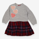 Dress Tartan Skirt with Grey Sweater Top 