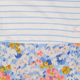 Jumpsuit white blue stripe top floral bottoms jers