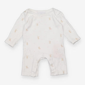 Sleepsuit long sleeve white bunny and stars 