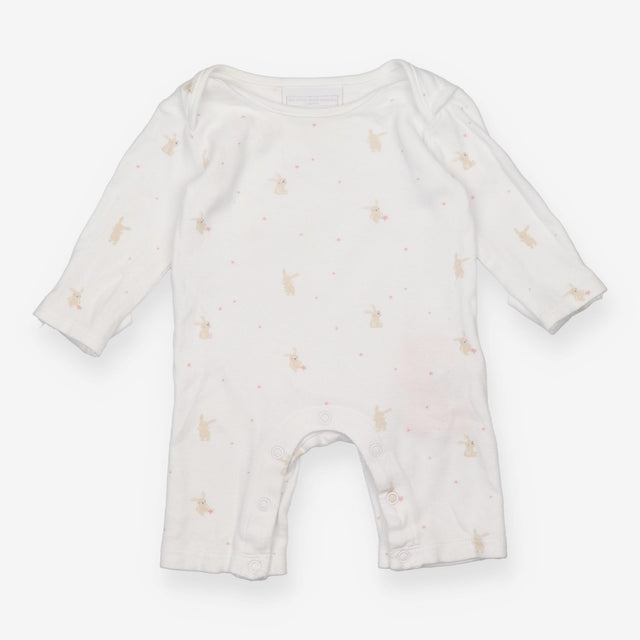 Sleepsuit long sleeve white bunny and stars 