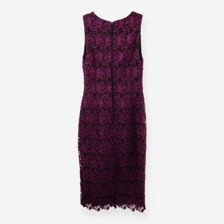 Purple Overlay Midi Dress