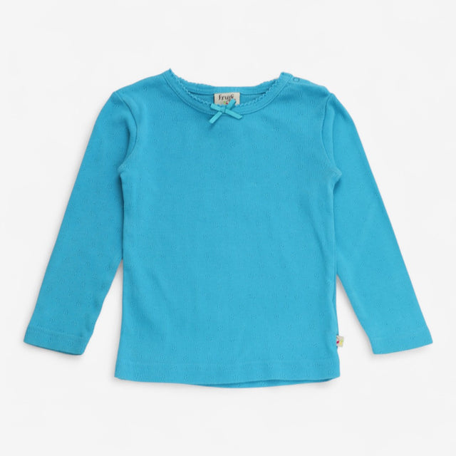 T-Shirt Long Sleeve Blue Pointelle