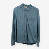 Jersey Denim Button‑Up Shirt