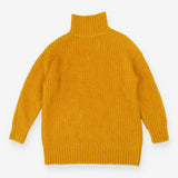 Yellow oversize knitted mohair rollneck sweater
