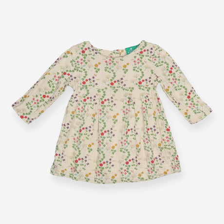 Cream Long Sleeve Dress with Florals