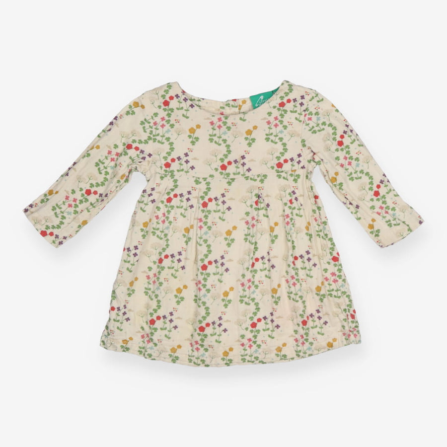 Cream Long Sleeve Dress with Florals