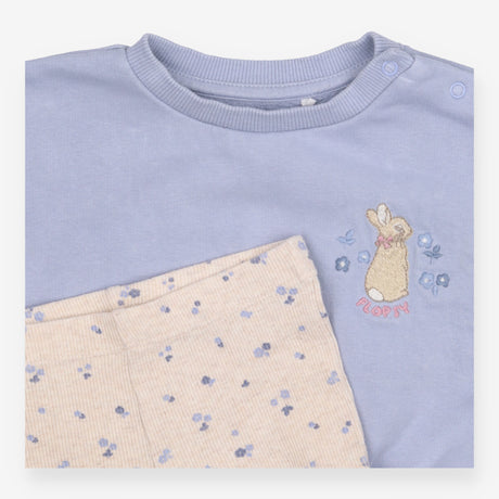 Outfit peter rabbit blue sweatshirt with cream rib