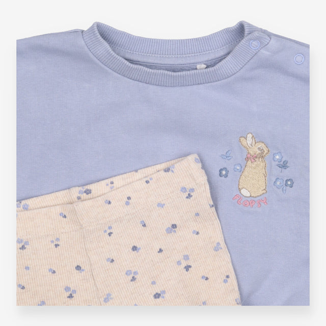 Outfit peter rabbit blue sweatshirt with cream rib