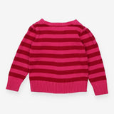Knit sweater pink stripe