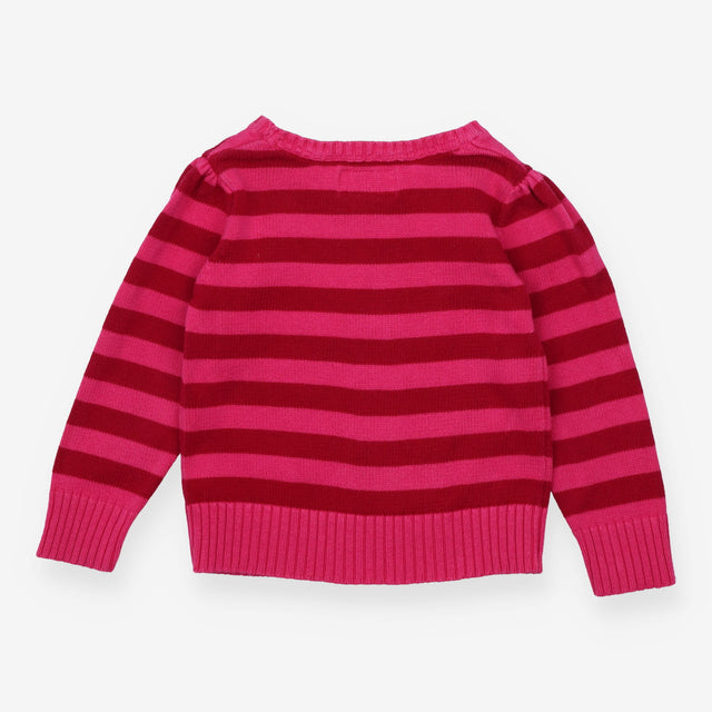 Knit sweater pink stripe