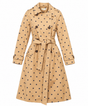 Trench Coat Tan Polka Dot Belted Double Breasted
