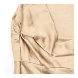 Champagne Satin Cowl Back Maxi Bridesmaid Dress