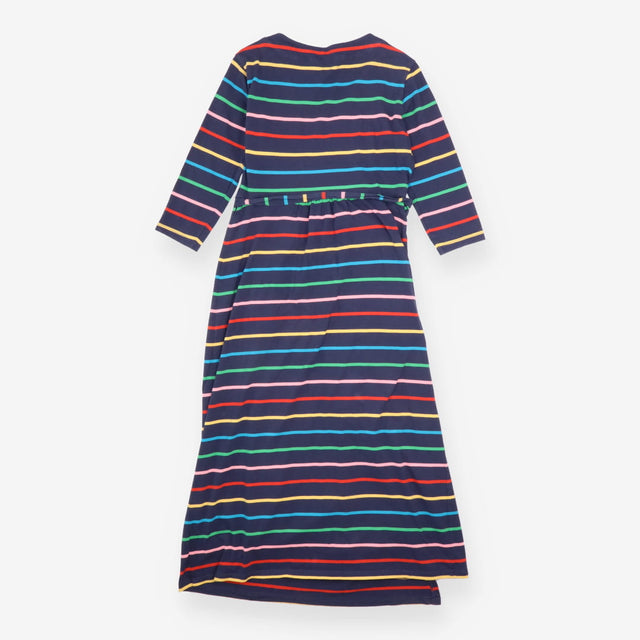 Maternity Dress Navy Rainbow Stripe Organic Cotton