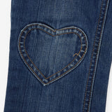 Jeans navy and grey waistband with heart knees