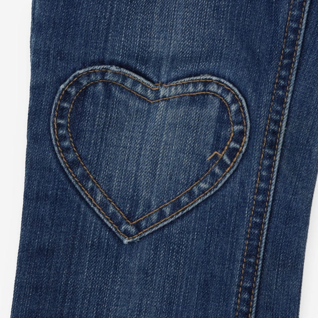 Jeans navy and grey waistband with heart knees