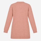 Rose Brown Longline Open Front Cardigan with Pocke