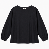 Black Relaxed Long Sleeve Top