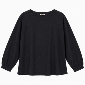 Black Relaxed Long Sleeve Top