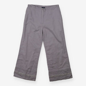 Trousers linen lilac sequin hem