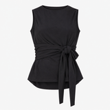 Black Maternity and Nursing Wrap Vest Top