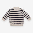 Jumper Knit White and Navy Stripe