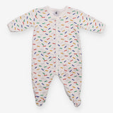 Sleepsuit White Skateboard Appliques