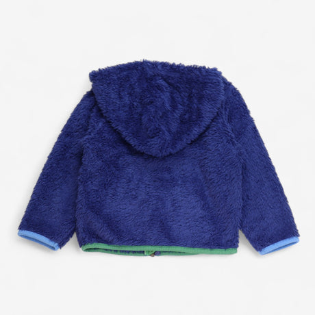Fleece zip up blue with green trim