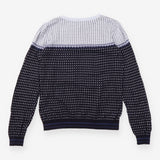 Navy & Grey Geometric Pattern Jumper