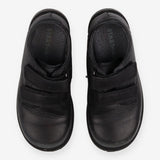 Shoes Black Leather 2 Strap Rip Tape