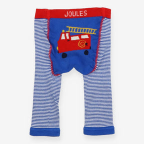 Leggings knit blue striped fire engine