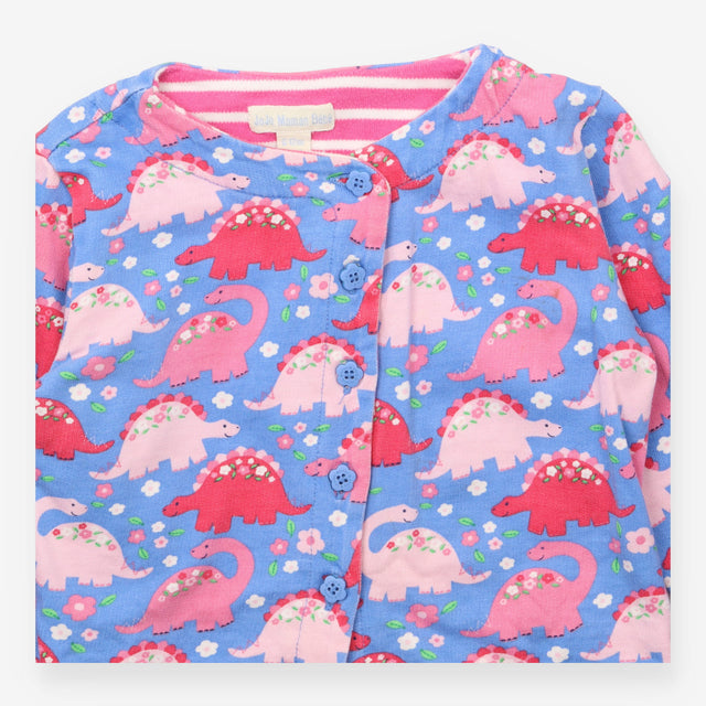 Cardigan Dinosaur Print Blue Pink