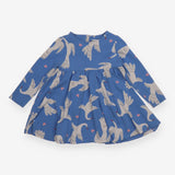 Dress long sleeved blue swan