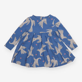 Dress long sleeved blue swan