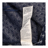 Dark Navy Silver Metallic Jacquard Cotton Stretch 