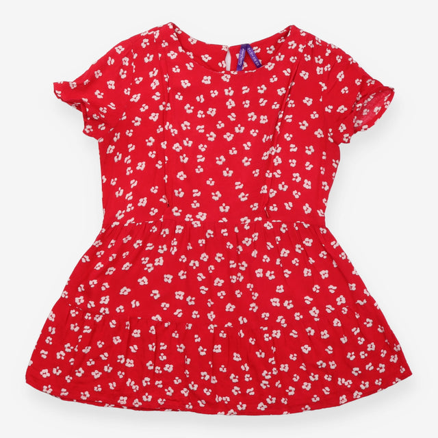 Red Floral Tiered Short Sleeve Nursing M
