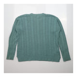 Knit Cable Jumper Sage Green Crew Neck