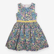 Floral dress with yellow waistband
