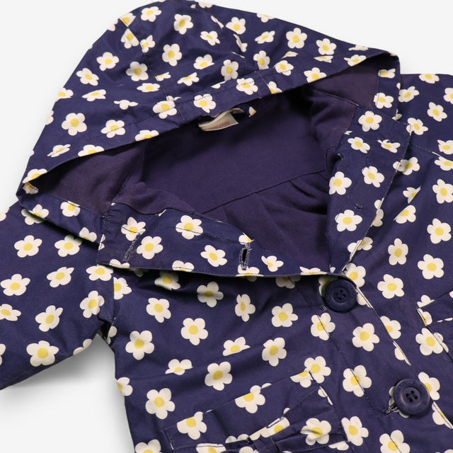 Raincoat navy with flowers