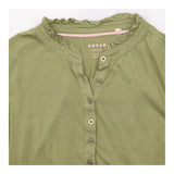 Ruffle Neck Cotton Modal Long Sleeve Top