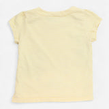 T-shirt Yellow Stripe with Daisies and Mice Appliq