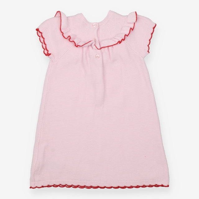 Dress knit pink frill cherries