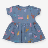 Dress Jersey Blue Spotted Animals