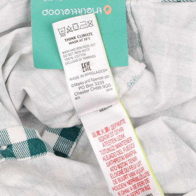 Shirt green white check LS