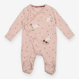 Sleepsuit Wrap Around Pink Rabbit Appliques