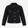 Washed Black 100% Cotton Button Front Denim Jacket