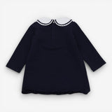 Dress jersey navy blue with white peter pan coll