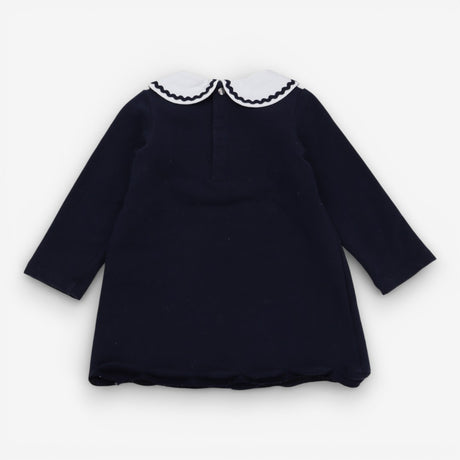 Dress jersey navy blue with white peter pan coll
