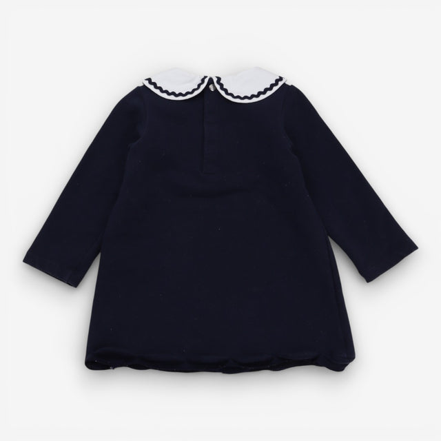 Dress jersey navy blue with white peter pan coll